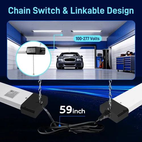 Miniatura 4 de hykolity Luz LED de 5000 K para tienda, 4 pies, luz diurna de 42 W, luces de techo LED para garajes, talleres, sótanos, colgantes o empotrados