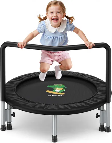 BCAN SP1 36'' Toddler Trampoline, ASTM Certified - Kids Trampoline for Ages 1-6, Foam Handle & Safe Thickened Cover, Mini Trampolines for Kids