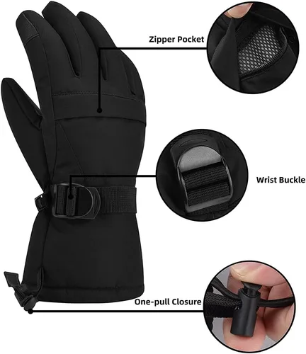 Miniatura 2 de Guantes de esquí, guantes de nieve impermeables y transpirables para clima frío, se adaptan tanto a hombres como a mujeres, para padres e hijos al