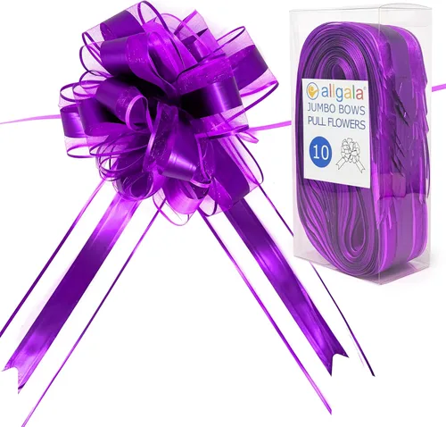 Miniatura 36 de Allgala - Lazos de 6 pulgadas, diseño de lunares, color morado (12 unidades)