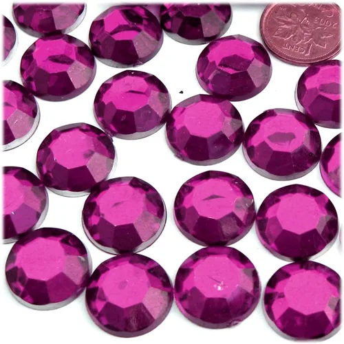 Miniatura 2 de The Crafts Outlet 144 diamantes de imitación redondos de 0.630 in - parte trasera plana rojo rubí rojo