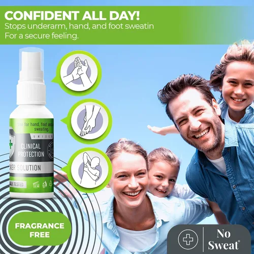 Miniatura 3 de NO SWEAT Spray antitranspirante de máxima resistencia, desodorante fuerte para tratamiento de sudoración excesiva y hiperhidrosis, dura hasta 7 días