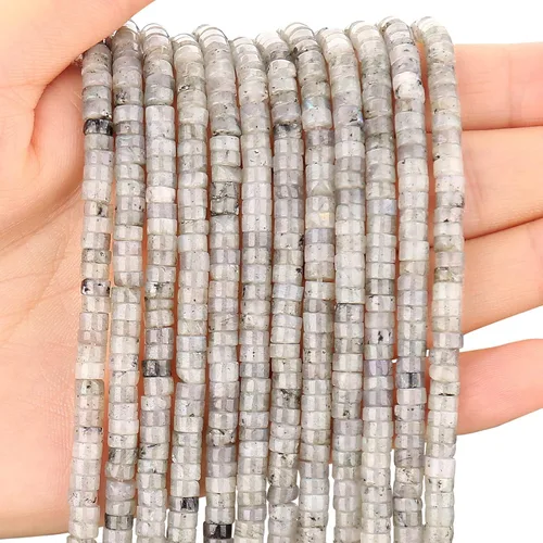 Miniatura 26 de BONNY BOXX 150 piezas de cuentas espaciadoras de jade blanco natural, cuentas sueltas semipreciosas planas redondas de jade heishi para hacer joyas