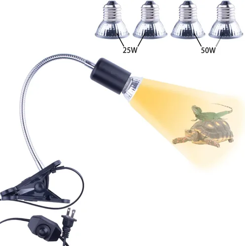 Lámpara de calor negra para reptiles, bombilla UVB, lámpara de reptil UVB, luz de reptil UVA UVB, lámpara de calefacción de tortuga acuática,