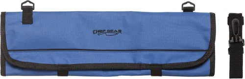 Ergo Chef Bolsa enrollable de 8 bolsillos para cuchillos de chef, 1 bolsillo grande de malla para utensilios de cocina, mezcla duradera de nailon y