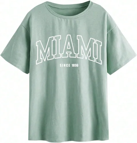 Miniatura 5 de SOLY HUX Camisetas de Gran Tamaño para Mujer Camisetas Gráficas Casuales Vintage Tops de Verano Camisas de Media Manga