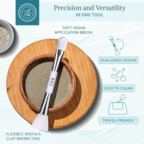 Miniatura 2 de Bare Essentials Living - Cepillo para mascarilla facial de arcilla (1 paquete, blanco) Herramienta de cepillo aplicador de máscara facial
