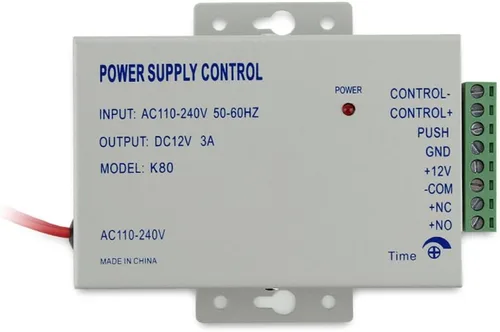 Miniatura 4 de Sistema de control de acceso biométrico de huellas dactilares, RFID/PIN con bloqueo magnético eléctrico de fuerza de 600 libras + fuente