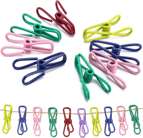 50 unids 2.2 pulgadas coloreados alfileres impermeables de metal Chip Clips Clip de acero para bolsa de alimentos, bolsa de papas fritas, papel
