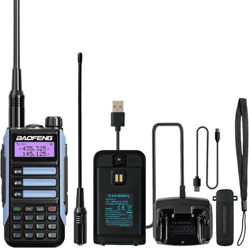 Miniatura 31 de BAOFENG Walkie Talkie UV-16R USB-C 10W con cable de programación Radio bidireccional impermeable de largo alcance de doble banda Radio portátil