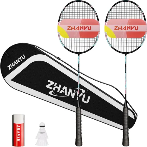 Miniatura 12 de Raquetas de bádminton, juego de raquetas de bádminton, ofensivas y defensivas, raqueta de entrenamiento profesional ultraligera de carbono compuesto
