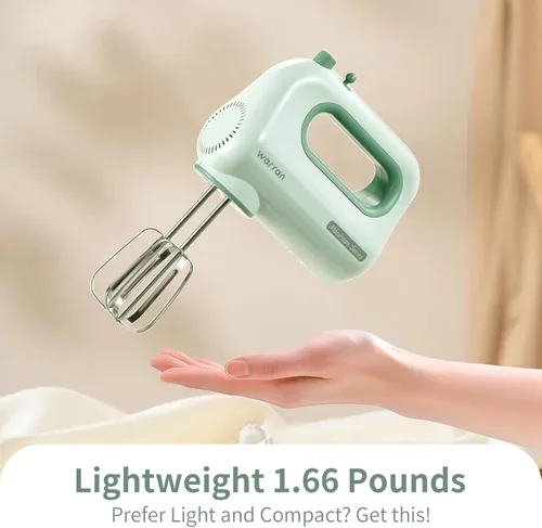Miniatura 4 de Batidora de mano eléctrica compacta y ligera de 300W, con potente motor DC silencioso para hornear, pasteles, brownies, masa para galletas, ideal