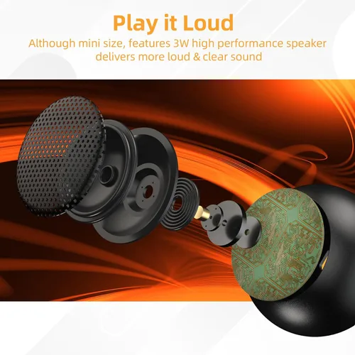 Miniatura 6 de Paquete de 2 mini altavoces portátiles, altavoces pequeños Bluetooth, micro altavoz inalámbrico para teléfono/PC/tableta, batería recargable