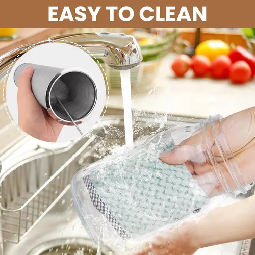 Miniatura 7 de Máquina para café de filtro frío, jarra de albañil de 32 onzas con filtro de acero inoxidable, tapa con asa de salida, vidrio resistente hermético