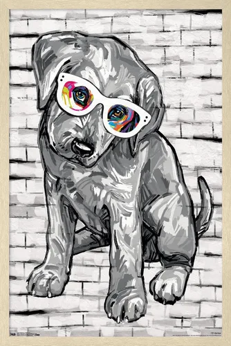 Miniatura 7 de Trends International PD Moreno - Póster de pared con gafas para perro, 14.725 x 22.375 pulgadas, versión enmarcada de madera de granero