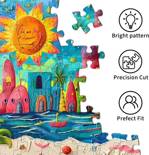 Miniatura 6 de Sunny Beach Puzzles para adultos de 1000 piezas, rompecabezas para adultos, juguetes desafiantes para adultos, rompecabezas imposible, rompecabezas