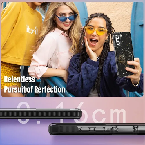 Miniatura 5 de Toycamp Funda para Samsung Galaxy S22, diseño de estrellas de sol y luna para mujeres, hombres, niñas, niños, adolescentes, funda con purpurina