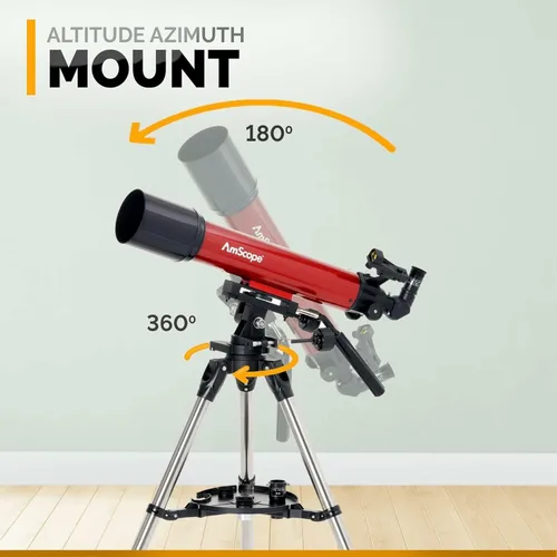 Miniatura 6 de AmScope Refractor ALT-AZ Telescopio con soporte de azimut de altitud, apertura de 4.016 in, longitud focal de 23.622 in, trípode de acero inoxidable