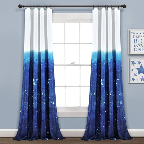 Miniatura 13 de Lush Decor Southwest - Panel de cortina de ventana de cactus llama, par, 52 pulgadas de ancho x 84 pulgadas de largo, azul marino y amarillo