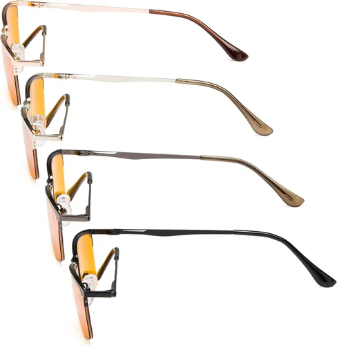 Miniatura 4 de Eyekepper Paquete de 4 lentes de lectura de calidad de medio borde con bisagras de resorte, incluye lectores de computadora para mujeres y hombres