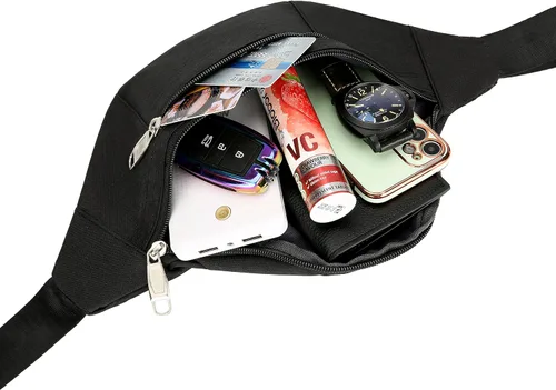 Miniatura 4 de Riñonera para hombres y mujeres, riñonera para entrenamiento, viajes y correr. (004)Negro