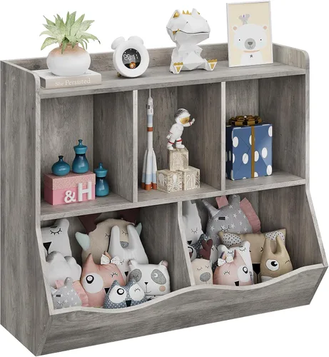IDEALHOUSE Estantería y estantería de juguetes, estante múltiple con armario organizador de cubos para almacenamiento de libros y juguetes, para