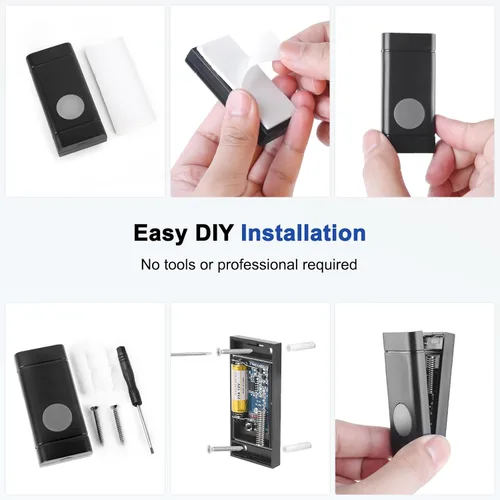 Miniatura 9 de Campanas de puerta inalámbricas para hogares, kits de timbre con 1 transmisor, 1 receptor, funcionamiento impermeable a un rango de 1000 pies, 48