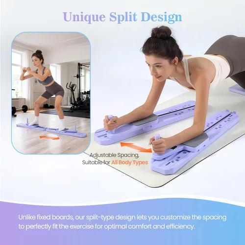 Miniatura 5 de Nicoler Portable Pilates Reformer Set- Pilates Board 8-in-1 Multi-Functional Pilates Equipment Púrpura
