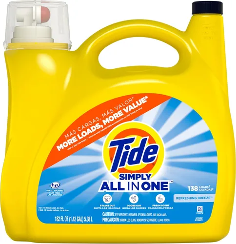 Miniatura 5 de Tide Simply Liquid - Detergente para ropa, aroma refrescante de brisa, 138 cargas, 182 onzas líquidas, detergente todo en uno