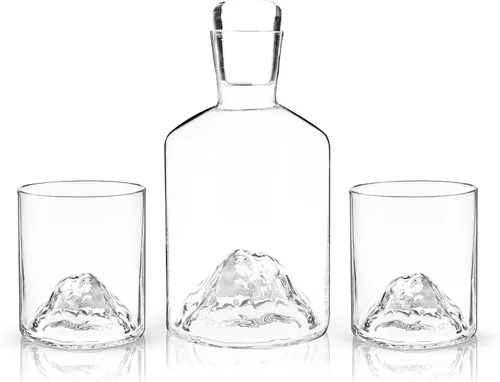 Miniatura 6 de Viski Decantador de whisky de montaña con tapón, decantador de licor soplado a mano para bourbon, whisky, licores, regalos de boda, regalos