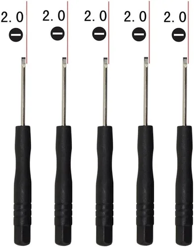 Miniatura 6 de Juego de 10 destornilladores de cabeza plana ranurados de 0.079 in para teléfono celular, iPhone, Samsung, tableta, portátil, juegos de PC
