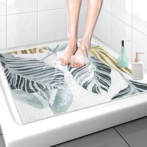 Miniatura 20 de Tapete de ducha antideslizante grande tapete de bañera antideslizante de 24 x 32 pulgadas, tapete de ducha de lufa para ducha interior, almohadilla