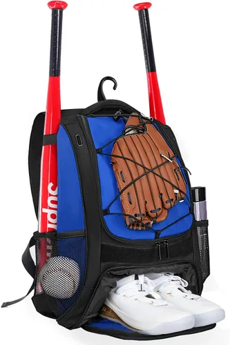 Miniatura 14 de Goloni Mochila de béisbol, bolsa de béisbol para adultos, bolsa de bate de sóftbol con compartimento para zapatos, compartimento principal grande