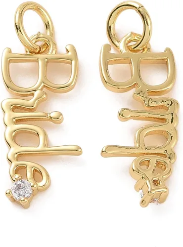 Miniatura 16 de Stiesy 10 dijes de circonita cúbica transparente de Virgen María, chapados en oro de 18 quilates, dije religioso para rosario, collar, joyería, Flor