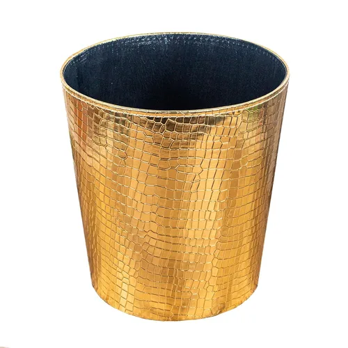 Miniatura 7 de Cubo de basura de piel sintética de 10 litros/2.64 galones, decorativo, impermeable, papelera para el hogar, oficina, baño, jardinería, 2 Flower-1