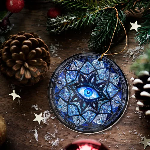 Miniatura 3 de Adorno de atrapasoles de cristal con diseño de mal de ojo, decoraciones de Navidad, adornos de Navidad para árbol, ideas de regalo de vacaciones