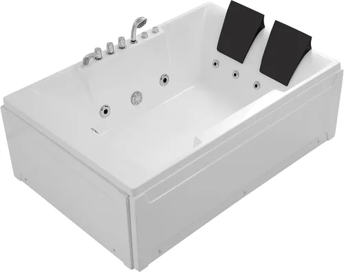 Miniatura 16 de Empava 1125W Tina de hidromasaje, tina con chorros de 72" x 48" para 2 personas, hidromasaje y cromoterapia, certificada por ETL, delantal de 3