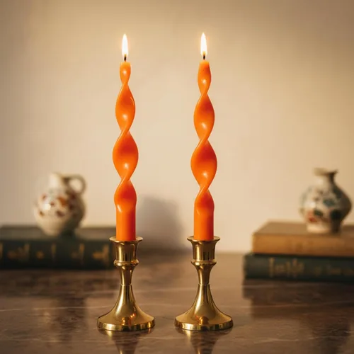 Miniatura 27 de Pink Candlesticks - Juego de 2 velas cónicas en espiral, sin perfume, de 10 pulgadas de largo, velas cónicas sin perfume para decoración del hogar