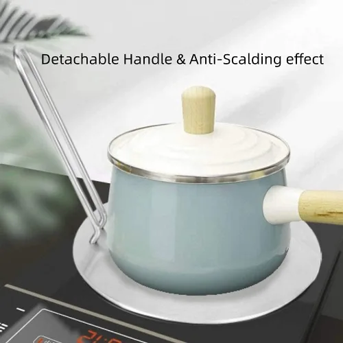 Miniatura 6 de Difusor de calor, placa adaptadora de inducción de acero inoxidable con mango extraíble, estufa de gas, cocina eléctrica, protector de llama