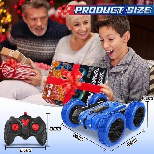 Miniatura 6 de A ALPHA Coche de control remoto, auto de acrobacias RC de doble cara giratorio de 360° 4WD 2.4GHz juguetes para niños de 5 a 7 a 13 años, regalo