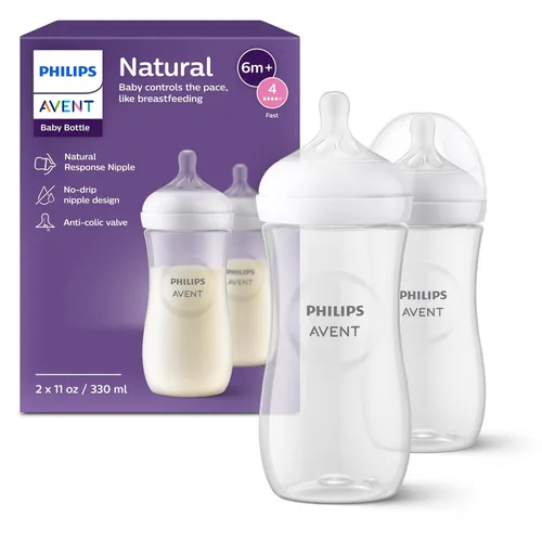 Miniatura 14 de Philips Avent - Biberón natural con boquilla de respuesta natural, rosa, 9 onzas, paquete de 4, SCY903/14