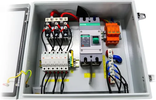 Miniatura 2 de AIMS Power Caja combinadora de matriz solar de 6 cuerdas 120A 200 VCC 6 entradas 20KW precableado 1000V DC Max Entrada, 125A interruptor de salida