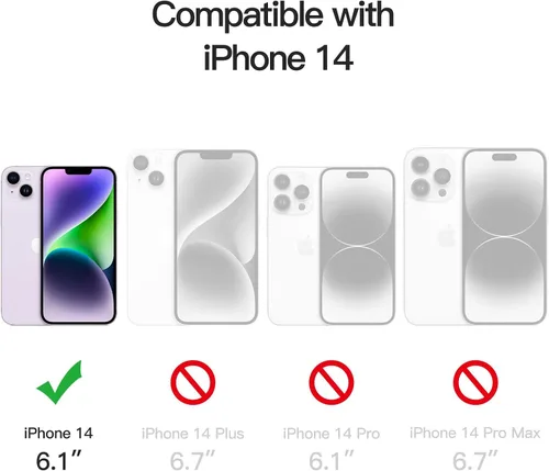 Miniatura 2 de JETech Funda con purpurina para iPhone 14 de 6.1 pulgadas, a prueba de golpes, bonita y brillante para mujeres y niñas (transparente)