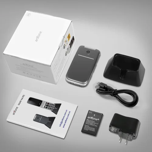 Miniatura 9 de artfone G3 Pro Gris - Teléfono Celular 4G LTE para Personas Mayores Teléfono Desbloqueado con Tapa y Botón SOS Altavoz Cámara Base de Carga