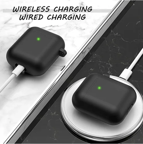 Miniatura 3 de Funda de silicona para Apple Airpods 1ª/2ª generación W llavero (verde)