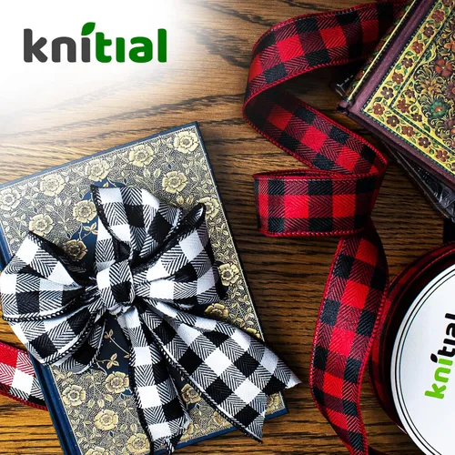 Miniatura 6 de Buffalo - Cinta a cuadros con alambre de 2-1/2 pulgadas x 25 yardas, cinta negra y roja para envolver regalos, manualidades y decoraciones