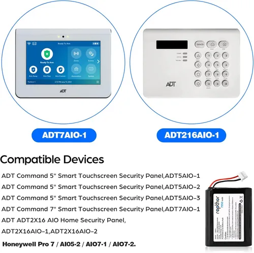 Miniatura 8 de rapthor Batería de repuesto 7950mAh 300-10186 para panel de seguridad inteligente ADT Command 3.6V / 3.7V / 4.2V 29.42Wh