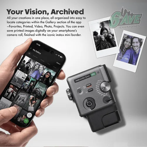Miniatura 5 de FUJIFILM instax mini Evo Cinema Hybrid - Paquete de cámara instantánea, impresora de cámara 3 en 1 con Bluetooth + Gen Dial para 10 efectos