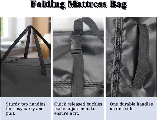 Miniatura 4 de Bolsa de almacenamiento plegable para colchón, bolsa de transporte resistente de 33 pulgadas, se adapta a colchones estrechos de 4 pulgadas