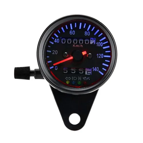 Miniatura 2 de KIMISS Medidor universal para motocicleta, para Cafe Racer & Cruisers, kit de velocímetro retroiluminación LED de 12 V, pantalla dual, fácil